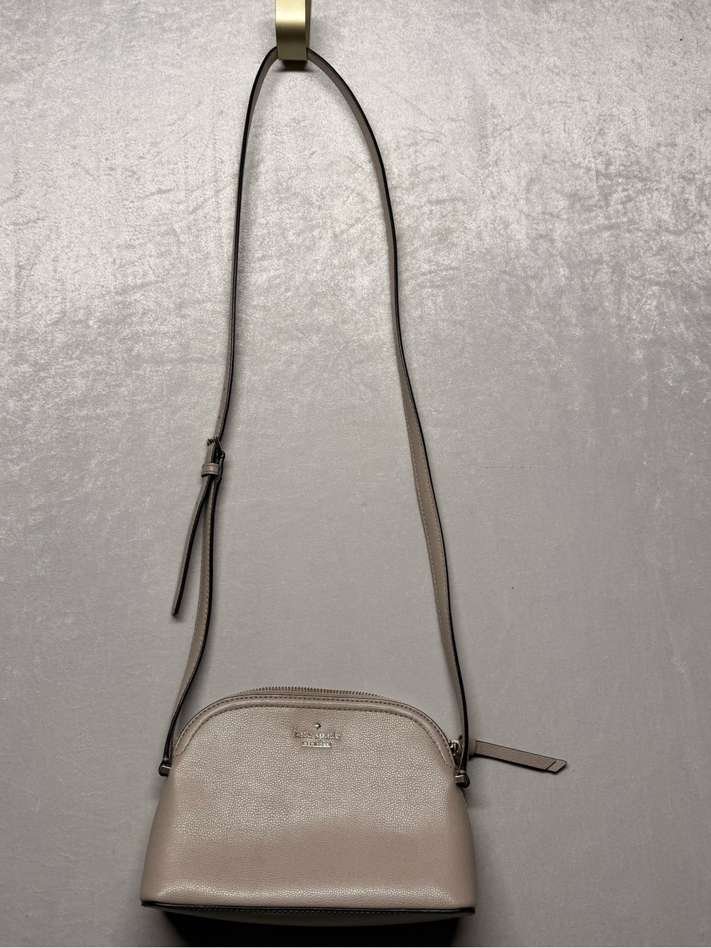 kate spade Pebbled Leather Dome Crossbody in Taupe